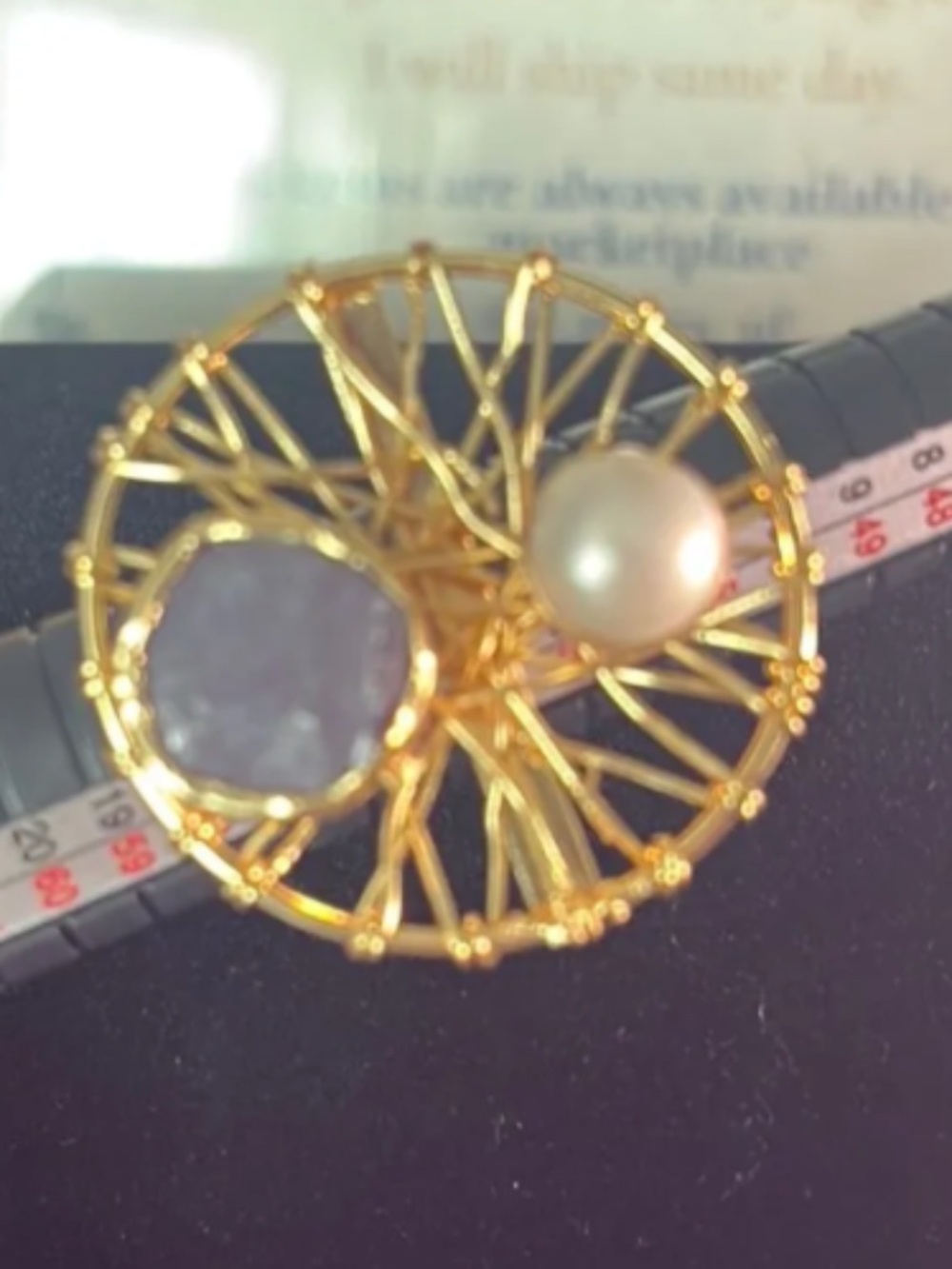 Adjustable gemstone ring - Picture 3 of 3